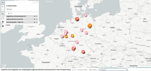 Landkarte Deutschland mit Markern